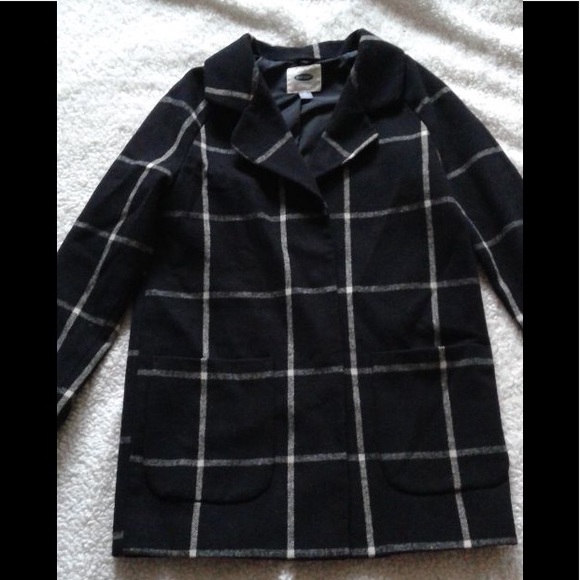 Old Navy Jackets & Blazers - Black and White Plaid Coat